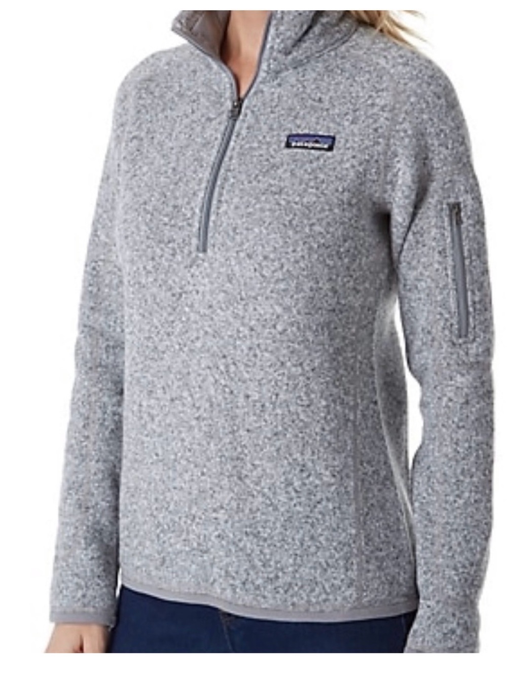 Size Small Patagonia Light Heather Gray Half-Zip Fleece Pullover